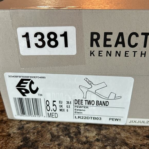 Kenneth Cole Reaction Dee Two Band Shimmery Sparkle Slingback Heels NEW 8.5 - Picture 10 of 10